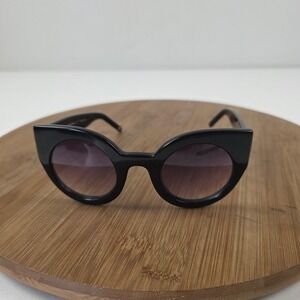 Carolina Lemke CL7727-1 Sunglasses Womens 47-26 Black Purple Cat Eye Gradient